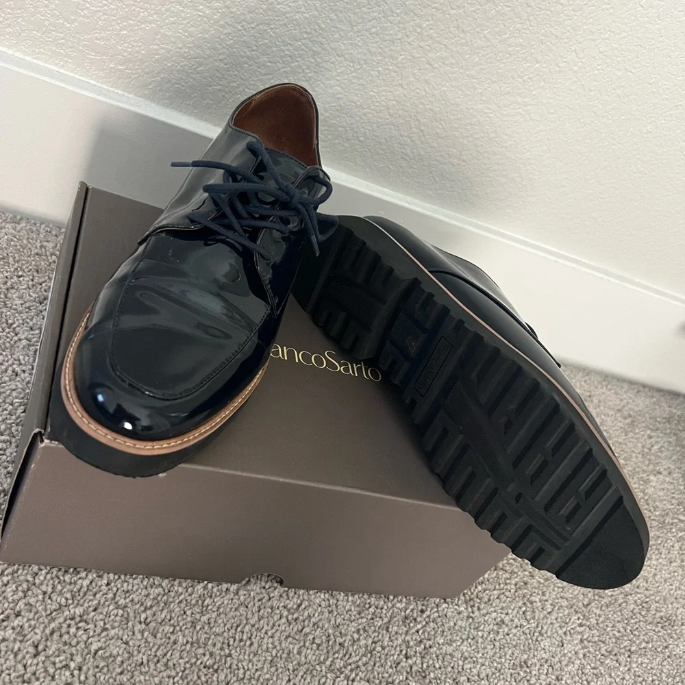 Franco Sarto Navy Patent Leather Shoes - Picture 2 of 6